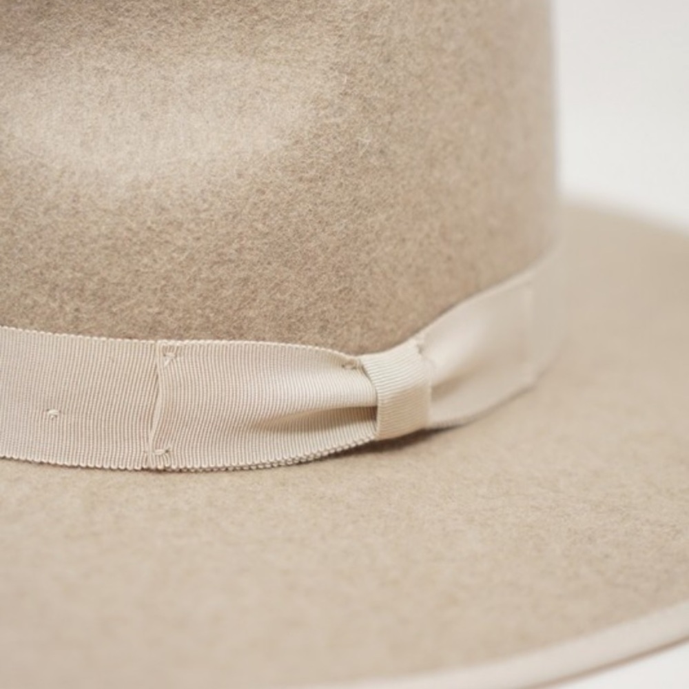 Oatmeal Wool Flat Brim Hat - Picture 10 of 11